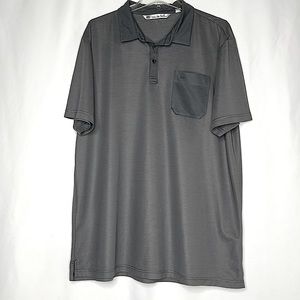 Travis Mathew one pocket golf polo gray striped sz XXL